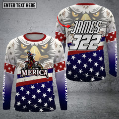 Maxcorners Biker's Journey Motorcycle Personalized Name 3D Shirt