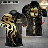 Maxcorners Billiards Sport Dragon Crown 8 Ball Tribal Multicolor Customized Name, Team Name 3D Shirt