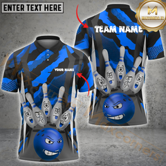 Maxcorners Bowling Furious Strike Multicolor Customized Name, Team Name 3D Shirts