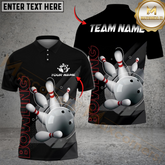 Maxcorners Bowling And Pins Deep Retro Multicolor Customized Name, Team Name 3D Shirts