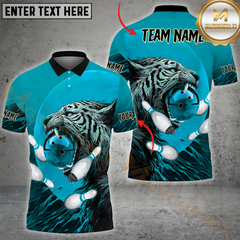 Maxcorners Bowling Tiger Multicolor Options Personalized Name, Team Name 3D Shirt
