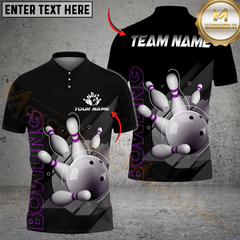 Maxcorners Bowling And Pins Deep Retro Multicolor Customized Name, Team Name 3D Shirts