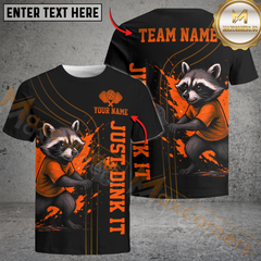 Maxcorners Pickleball Just Dink It Raccoon Halloween Customized Name & Team Name 3D Shirts