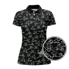 Maxcorners Funny Golf Shirt For Golfer, Stick Figure Pattern Golf Shirt, Crazy Golf Shirt For Men