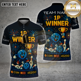 Maxcorners 1P Winner Trophy Celebration Bowling Personalized Name, Team Name 3D Shirt