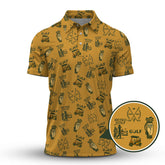 Maxcorners Vintage Golf Polos For Men, Classic Pattern Retro Golf Shirt, Golf Gift For Golfers
