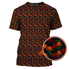 Maxcorners Funny Pattern Golf Shirt, Halloween Golf Shirt With Pumpkin, Crazy Golf Shirt For Golfer