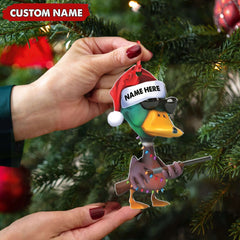 Maxcorners Personalized Funny Duck Hunting Acrylic Christmas Ornament Custom Gift for Hunters & Outdoor Lovers LM0110