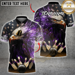 Maxcorners American Eagle Power Strike Bowling Jersey Multicolor Customized Name, Team Name 3D Shirts