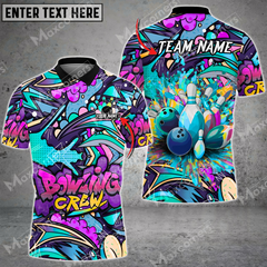Maxcorners Bowling Jerseys With Graffiti Design Multicolor Options Personalized Name, Team Name 3D Shirt