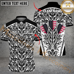 Maxcorners Darts American Flag Arrow Camo Multicolor Options Personalized Name, Team Name 3D Shirt