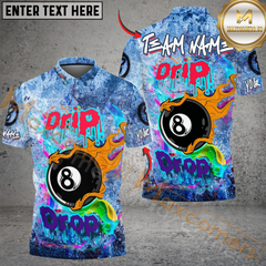 Maxcorners Billiards Ball 8 Graffiti Jeans Style Multicolor Customized Name, Team Name 3D Shirt