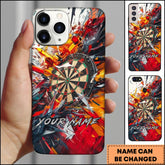 Maxcorners Darts Red Orange Explosion Dartboard Personalized Name Phone Case