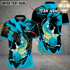 Maxcorners Ball And Pins Fire Phoenix Bowling Jersey Multicolor Options Personalized Name, Team Name 3D Shirt