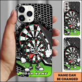 Maxcorners Darts Hexagon Pattern Dartboard Character Personalized Name Phone Case