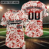 Maxcorners Custom Red Blood Halloween Baseball Shirt For Men Creepy Baseball Tournament Jerseys LM1109