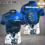 Maxcorners Darts Fire Grunge Multicolor Option Customized Name, Team Name 3D Polo Shirt