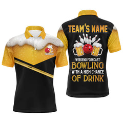 Maxcorners Bowling Beer Lovers Customized Name 3D Polo Shirt