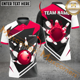 Maxcorners Tornado And Fire Bowling Jersey Multicolor Option Customized Name, Team Name 3D Polo Shirt