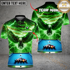 Maxcorners Billiard 8-Ball Pool American Eagle Thunder Multicolor Personalized Name, Team Name 3D Shirt
