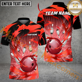 Maxcorners Tornado Throw Bowling Jersey Multicolor Option Customized Name, Team Name 3D Polo Shirt