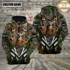 Maxcorners Forest Hunter Deer Hunting Custom Name Shirt 3D All Over Printed Clothes