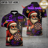 Maxcorners Darts 420 Smoking Santa Claus With Dartboard Multicolor Customized Name, Team Name 3D Shirts