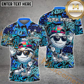 Maxcorners Graffiti Funny Golf Pattern Multicolor Options Personalized Name, Team Name 3D Polo Shirt (4 Colors)
