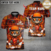 Maxcorners Cool HipHop Bear With Bowling Multicolor Customized Name, Team Name 3D Shirt