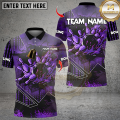 Maxcorners Flame Fire Bowling Multicolor Customized Name, Team Name 3D Shirts