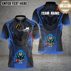 Maxcorners Billiards Flaming Skull Multicolor Customized Name, Team Name 3D Shirt