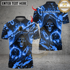 Maxcorners Bowling Flaming Reaper Multicolor Customized Name, Team Name 3D Shirts 8