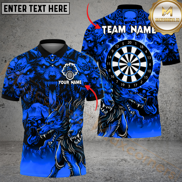Maxcorners Darts Hell Cerberus Multicolor Options Personalized Name, Team Name 3D Shirt
