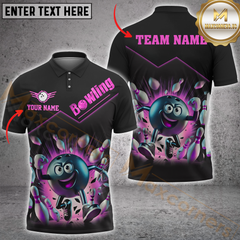 Maxcorners Bowling Strike Power Multicolor Personalized 3D Shirt, Happy Ball & Flying Pins Shirts