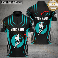 Maxcorners Billiards Player Multicolor Personalized Name, Team Name 3D Polo Shirt
