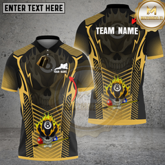 Maxcorners Billiards Flaming Skull Multicolor Customized Name, Team Name 3D Shirt