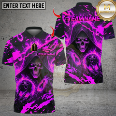 Maxcorners Bowling Flaming Reaper Multicolor Customized Name, Team Name 3D Shirts 8