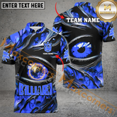 Maxcorners Billiard Ball 8 Fire Eyes Multicolor Options Personalized Name, Team Name 3D Polo Shirt (4 Colors)