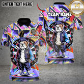 Maxcorners Darts Street Bulldog Graffiti Multicolor Customized Name, Team Name 3D Shirts