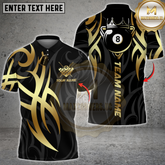 Maxcorners Billiards Sport Crown 8 Ball Flame Multicolor Customized Name, Team Name 3D Shirt