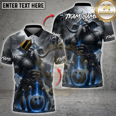 Maxcorners Bowling War Elephant Electric Multicolor Customized Name, Team Name 3D Shirts