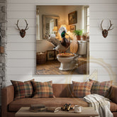 Maxcorners Duck Canvas Cottage Bathroom Towel Wrapped Humor Canvas Wall Art