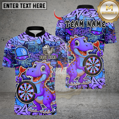 Maxcorners Darts Graffiti Cute Dinosaur Dartboard Multicolor Customized Name Team Name 3D Shirts