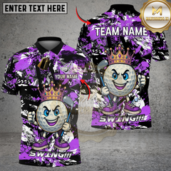 Maxcorners King of Swing Golf Polo Shirt, Custom Name & Team Name 3D Shirts