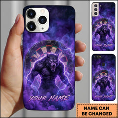 Maxcorners Darts Purple Lightning Werewolf Dartboard Smoke Personalized Name Phone Case