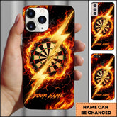 Maxcorners Darts Fire Lightning Dartboard Personalized Name Phone Case