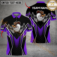 Maxcorners Gunshot Swing Funny Golf Polo Shirt, Customized Name & Team Name 3D Shirts (4 Colors)