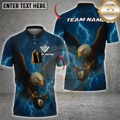 Maxcorners Billiard Eagle Power 8-Ball Pool Multicolor Customized Name, Team Name 3D Shirts