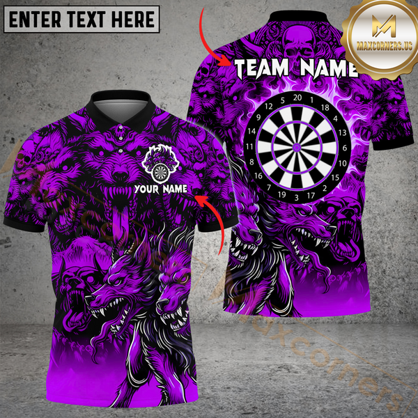 Maxcorners Darts Hell Cerberus Multicolor Options Personalized Name, Team Name 3D Shirt