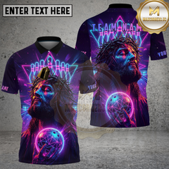 Maxcorners Bowling Neon Jesus Crown of Thorns Art Multi Options Personalized Name, Team Name 3D Shirt